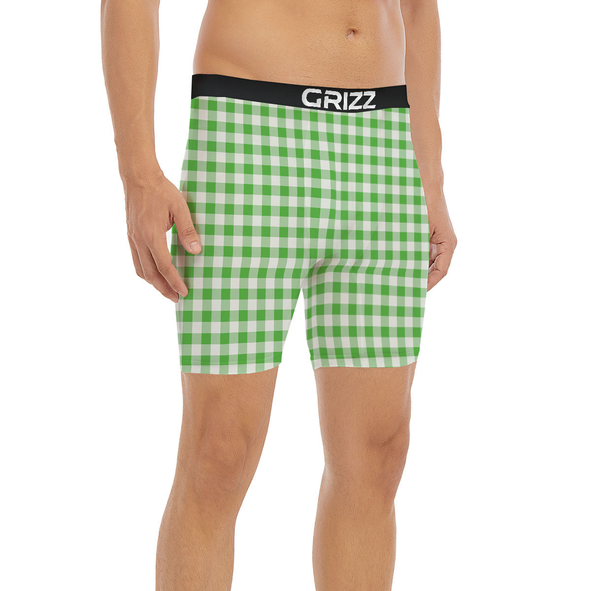Tattersall Green Print Pattern Boxer Briefs-grizzshop