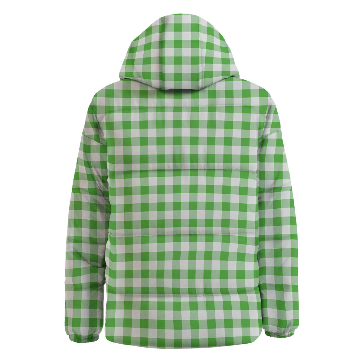 Tattersall Green Print Pattern Down Jacket-grizzshop