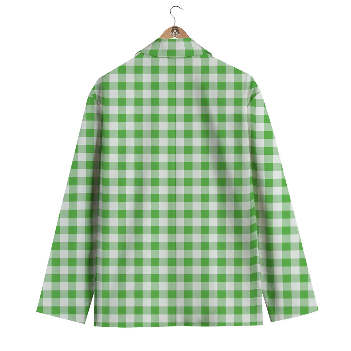 Tattersall Green Print Pattern Men's Blazer-grizzshop