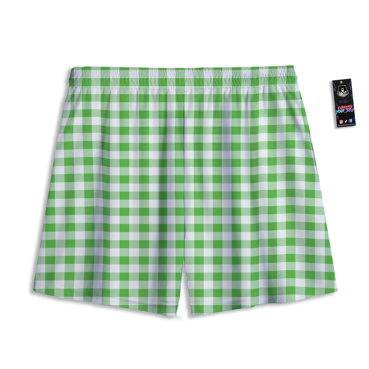 Tattersall Green Print Pattern Mesh Shorts