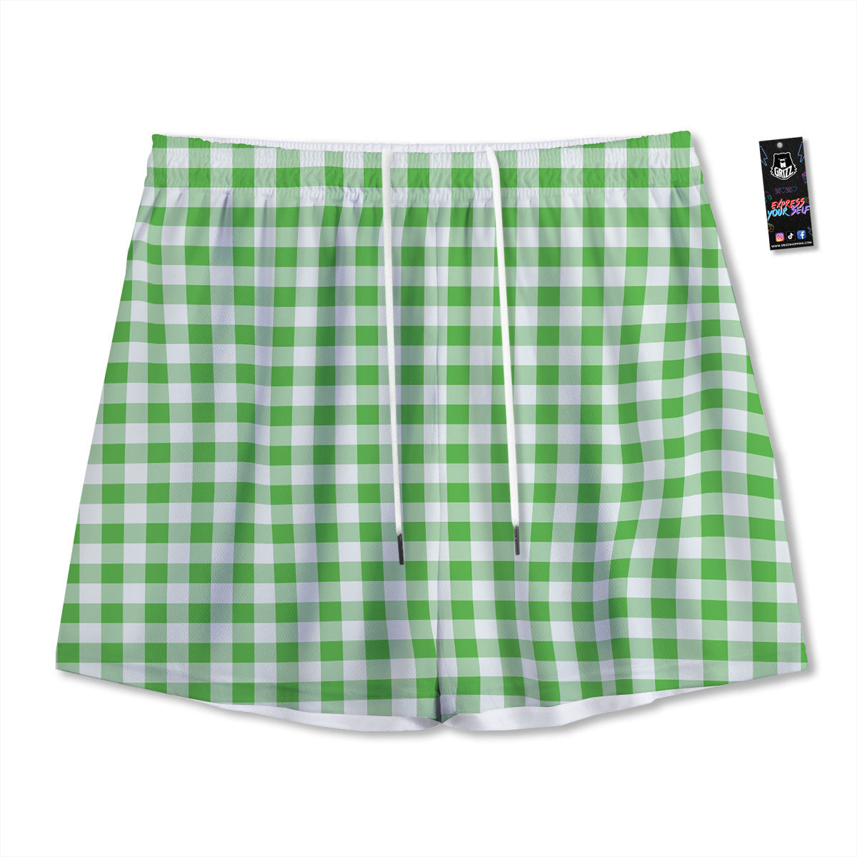 Tattersall Green Print Pattern Mesh Shorts