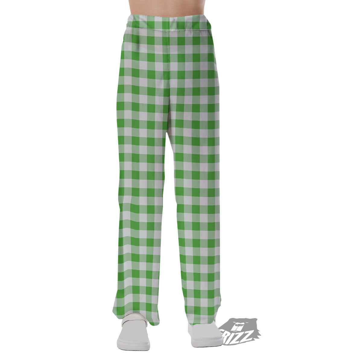 Tattersall Green Print Pattern Pajama Pants-grizzshop