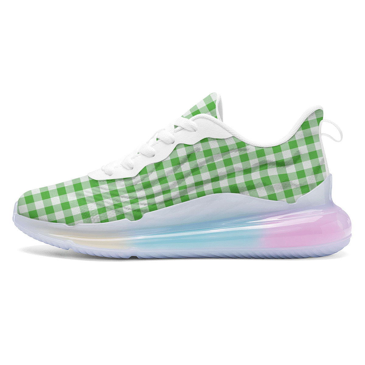 Tattersall Green Print Pattern Running Sneakers-grizzshop