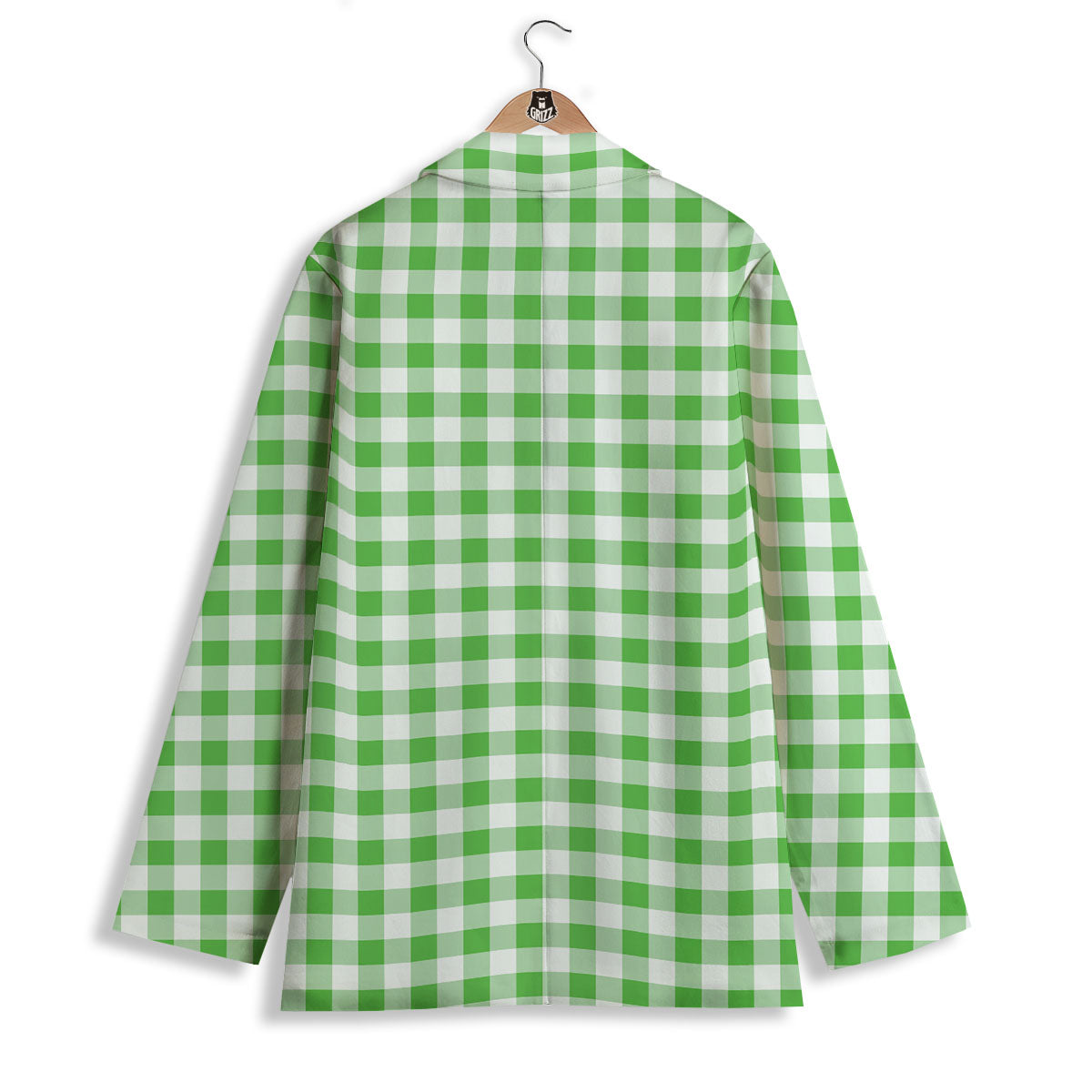 Tattersall Green Print Pattern Women's Blazer-grizzshop