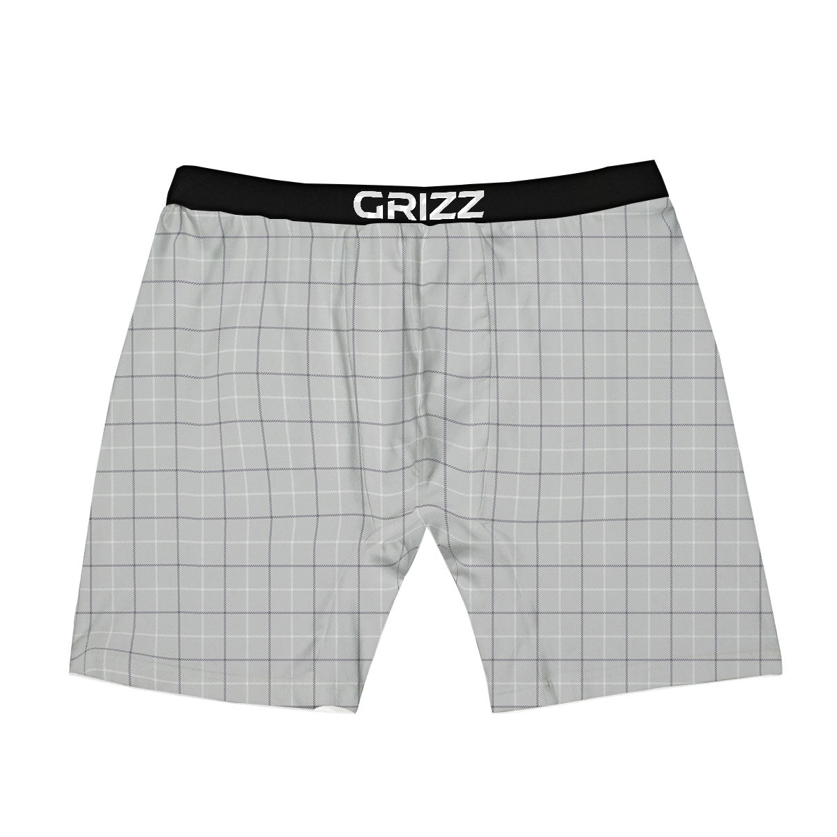 Tattersall Grey Print Pattern Boxer Briefs-grizzshop