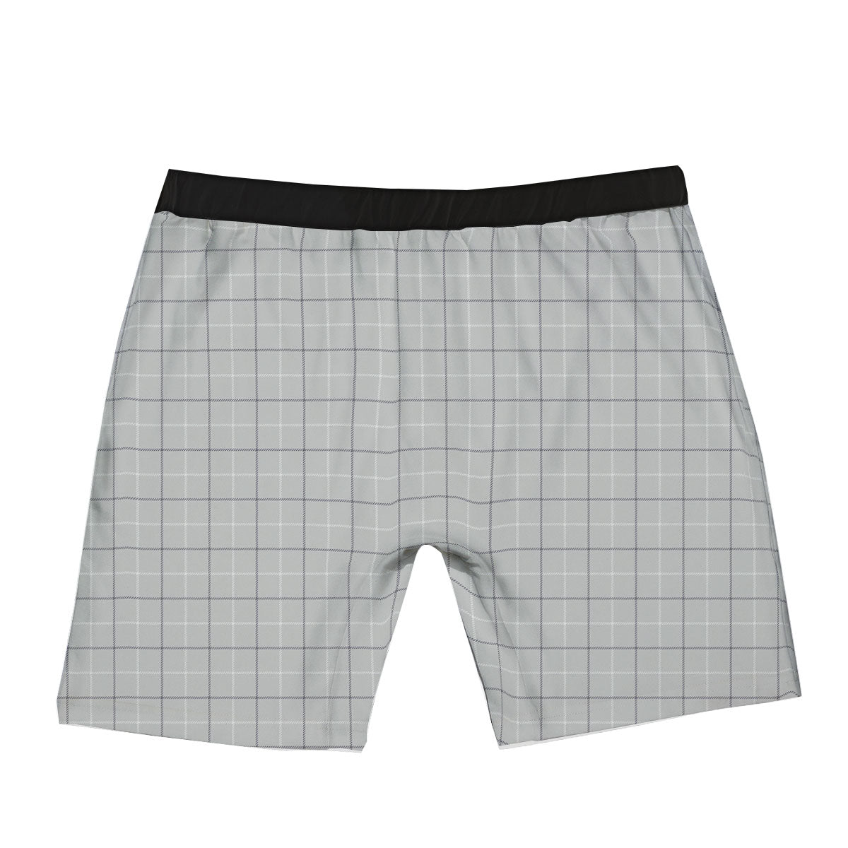 Tattersall Grey Print Pattern Boxer Briefs-grizzshop