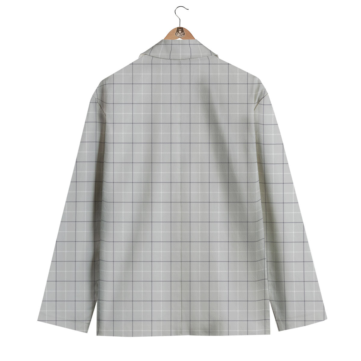 Tattersall Grey Print Pattern Men's Blazer-grizzshop