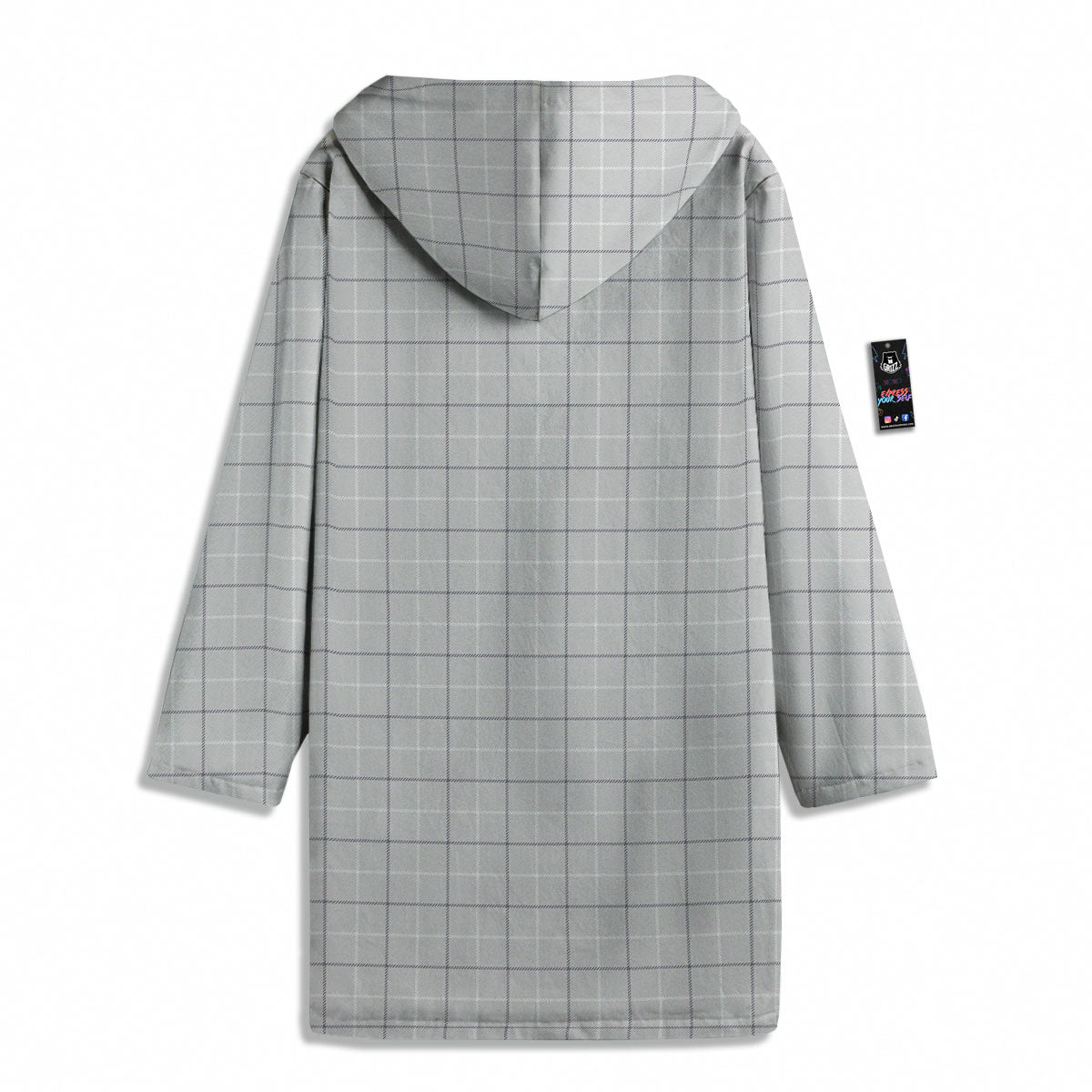 Tattersall Grey Print Pattern Men's Windbreaker Jacket-grizzshop