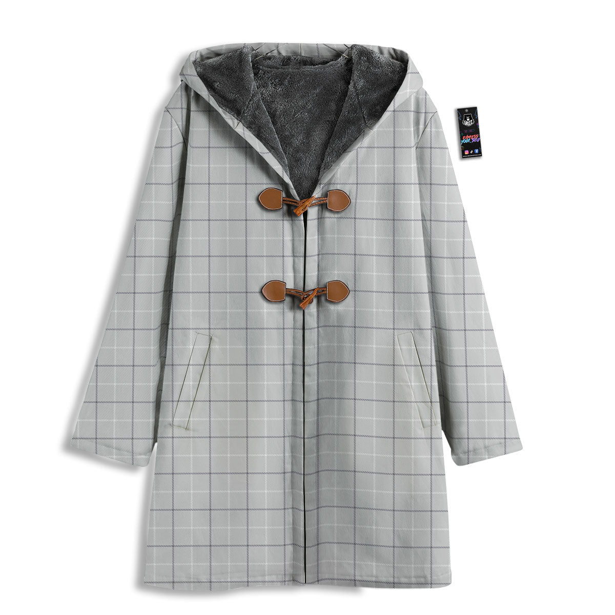 Tattersall Grey Print Pattern Men's Windbreaker Jacket-grizzshop