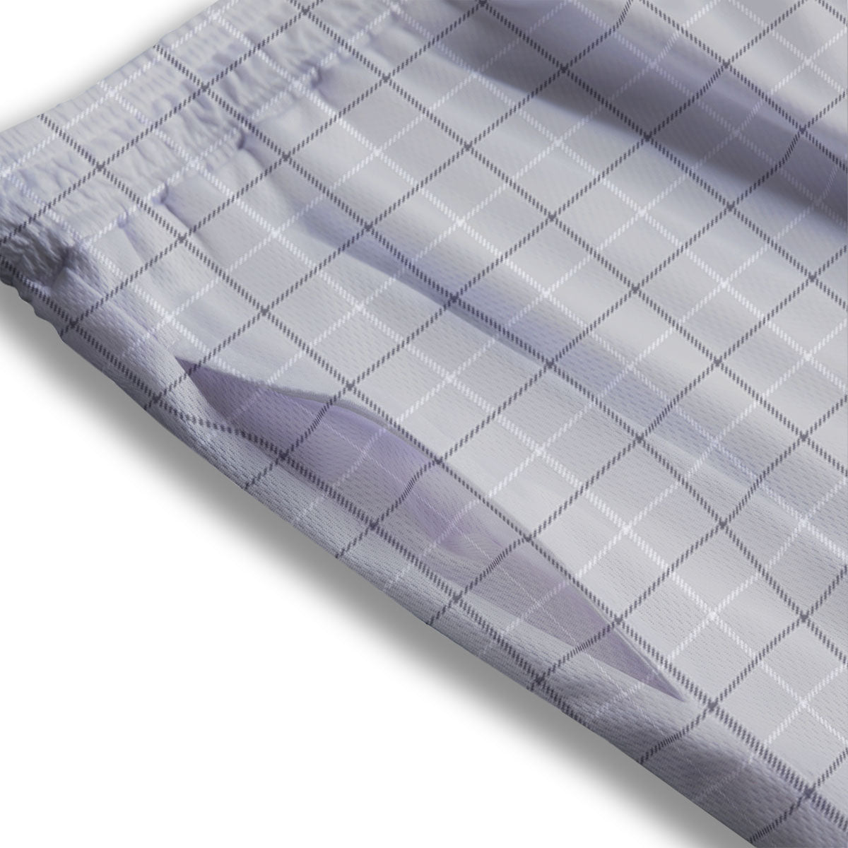 Tattersall Grey Print Pattern Mesh Shorts