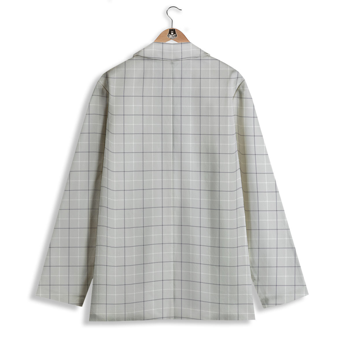 Tattersall Grey Print Pattern Women's Blazer-grizzshop