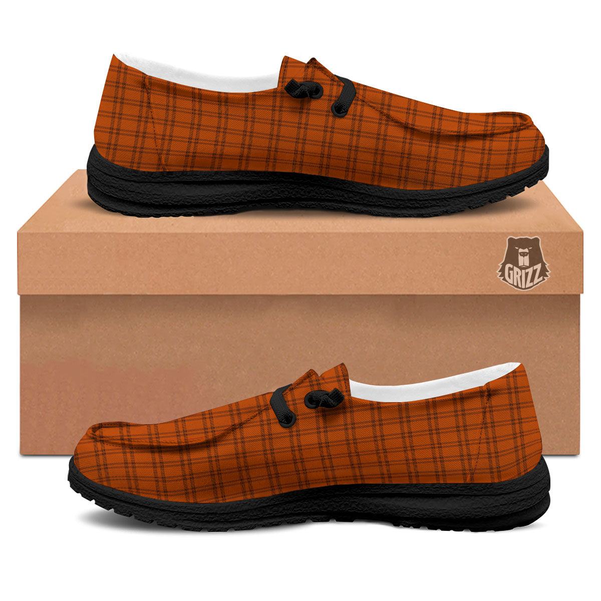 Tattersall Halloween Print Pattern Black Loafers-grizzshop