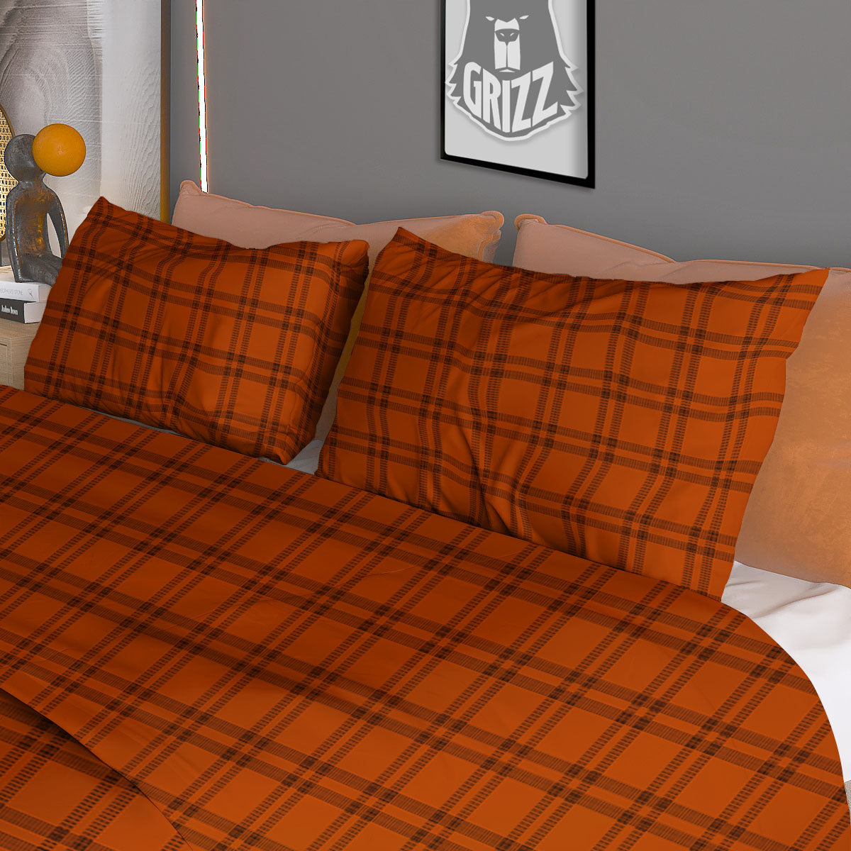 Tattersall Halloween Print Pattern Duvet Cover Bedding Set