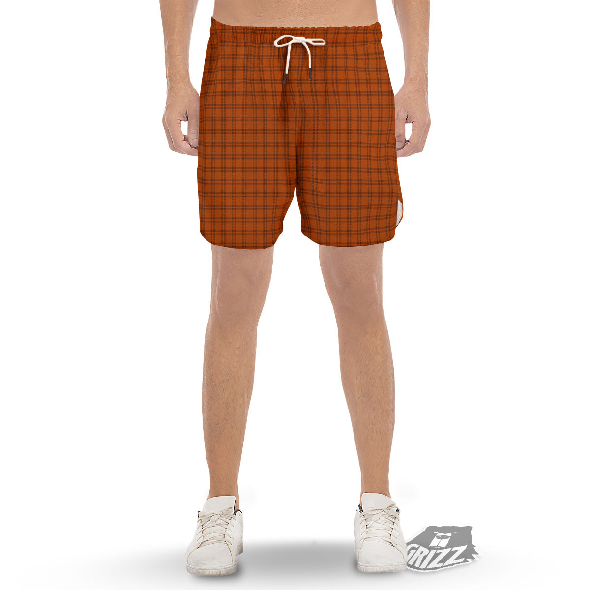 Tattersall Halloween Print Pattern Men's Gym Shorts-grizzshop