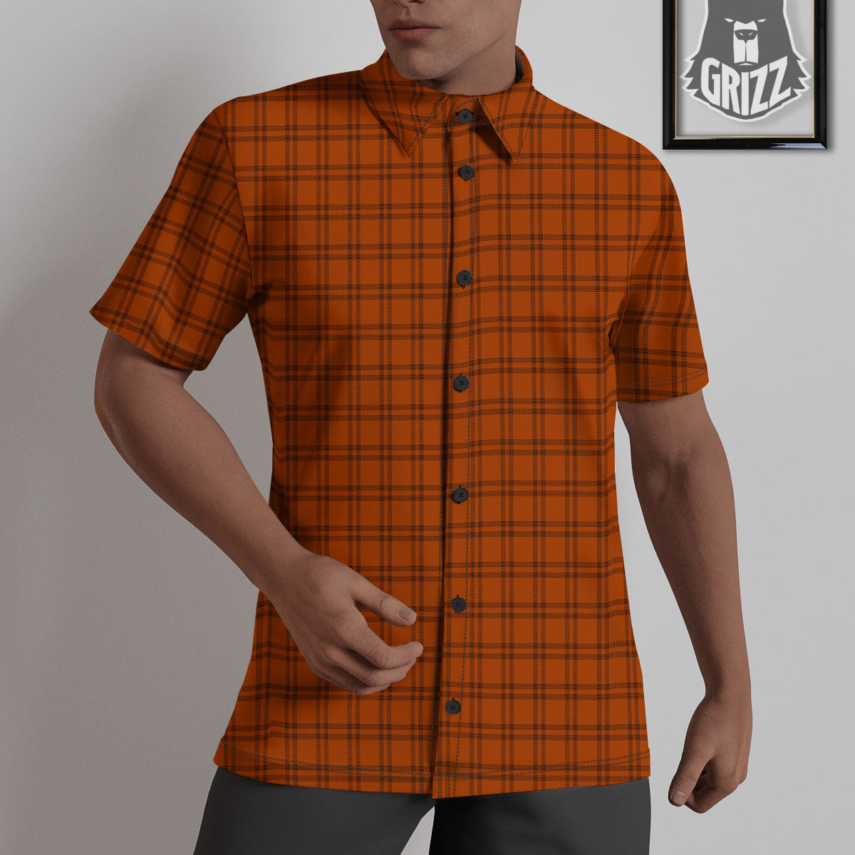 Tattersall Halloween Print Pattern Untucked Shirts-grizzshop