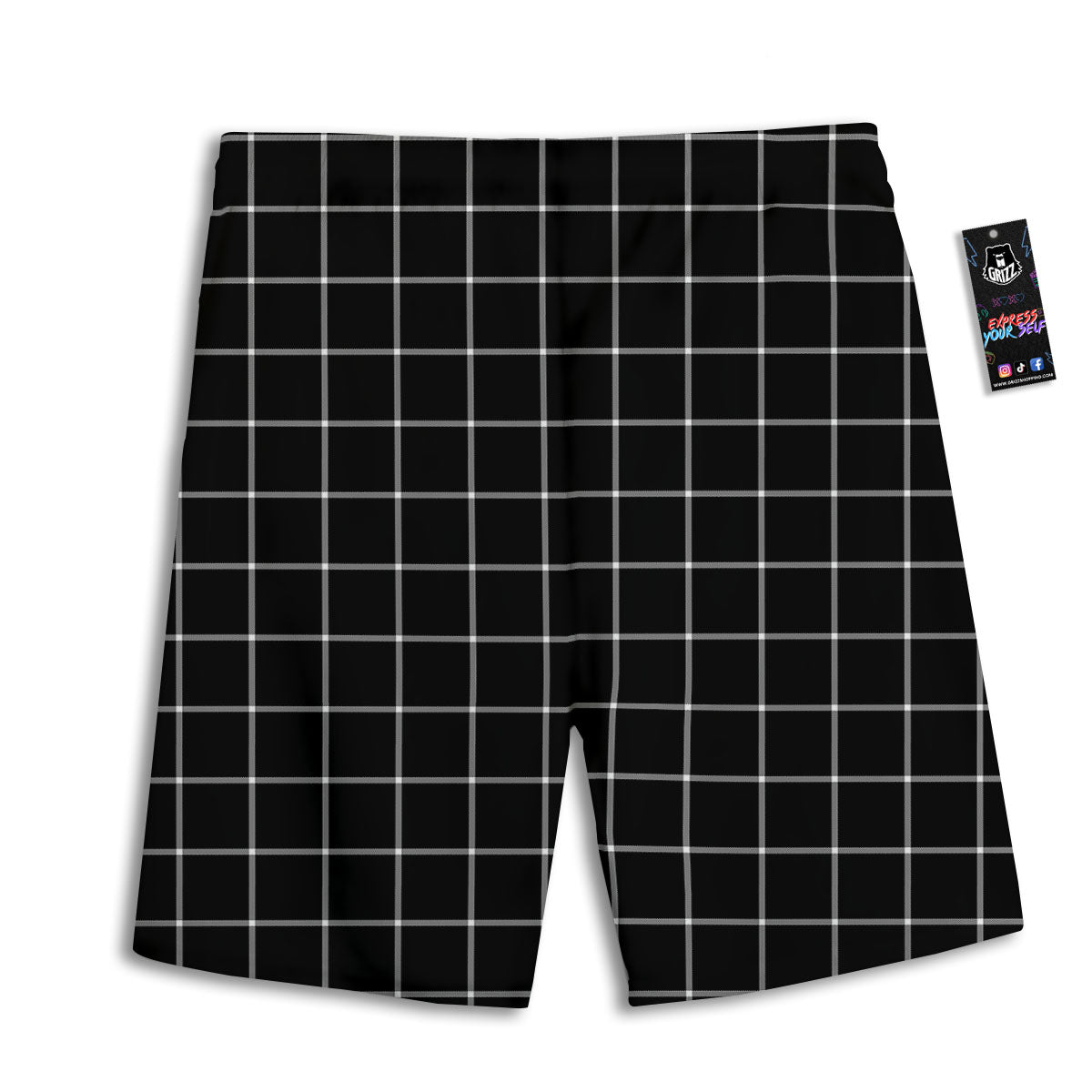 Tattersall Navy Print Pattern Men's Athletic Shorts