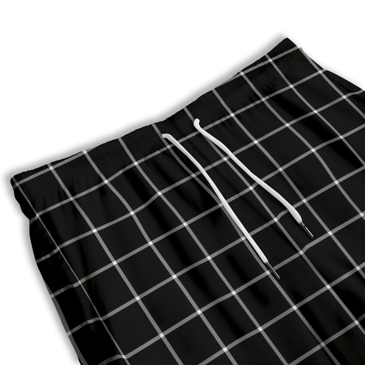 Tattersall Navy Print Pattern Men's Athletic Shorts