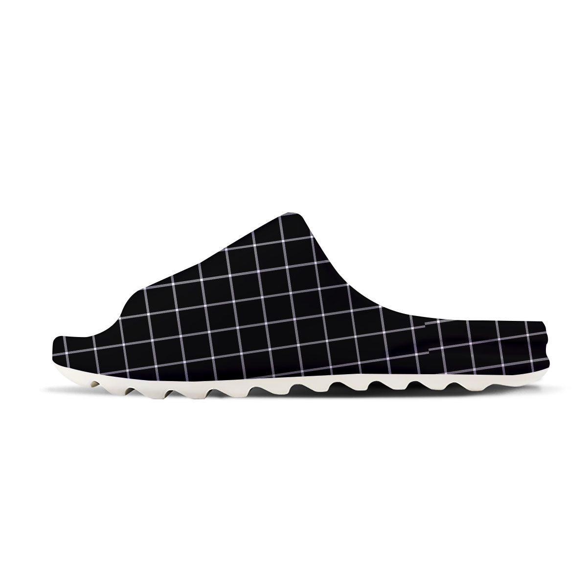 Tattersall Navy Print Pattern Sandals-grizzshop