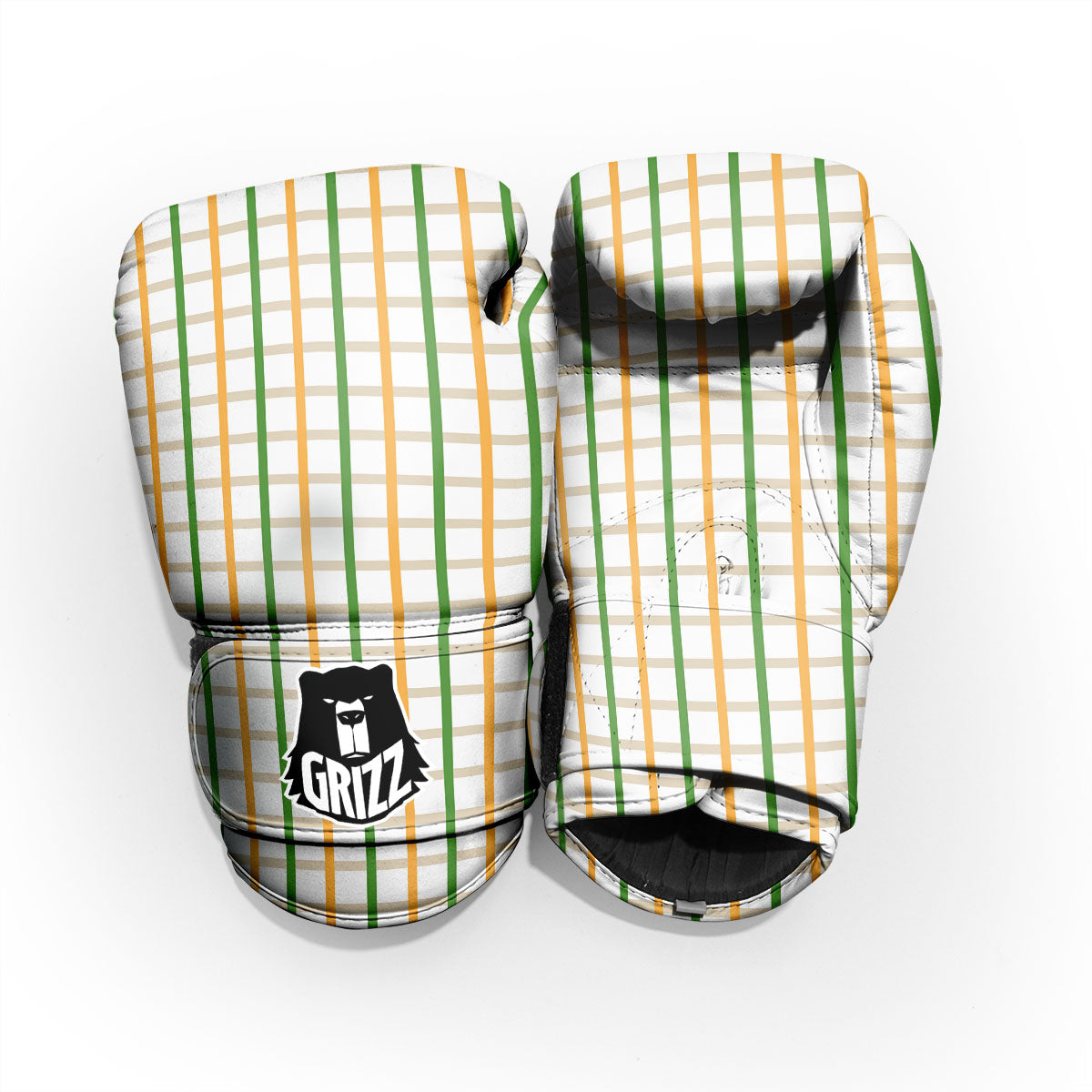 Tattersall Orange And Green Line Print Pro Boxing Glove