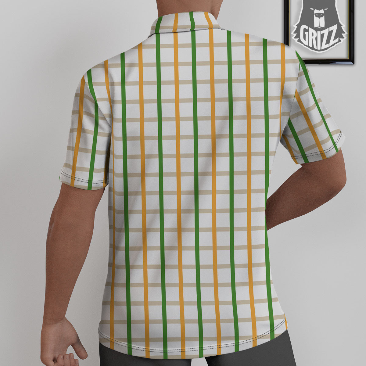 Tattersall Orange And Green Line Print Untucked Shirts-grizzshop