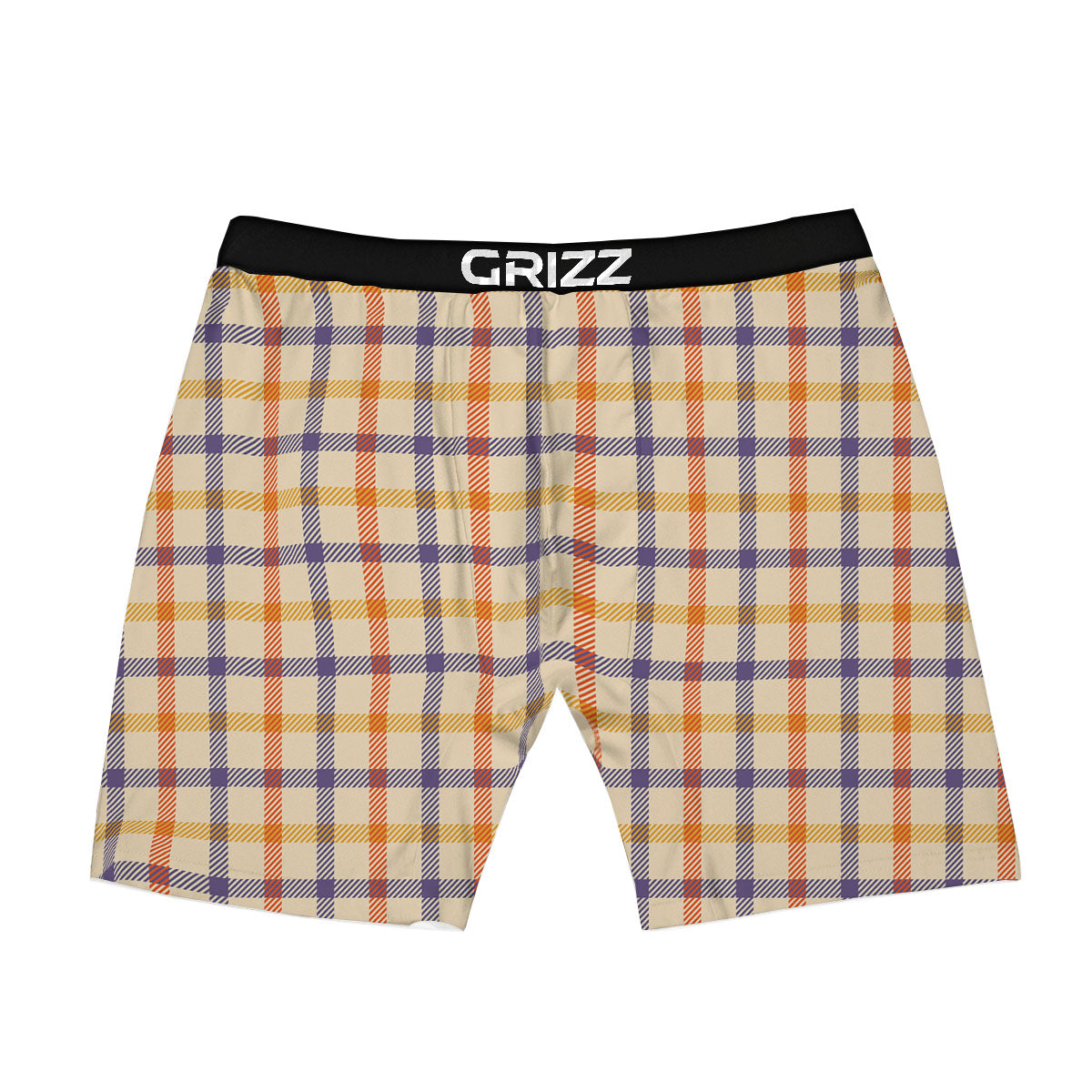Tattersall Orange And Purple Print Pattern Boxer Briefs-grizzshop