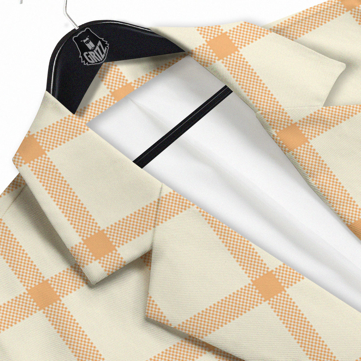 Tattersall Orange Pastel Print Pattern Men's Sport Coat-grizzshop