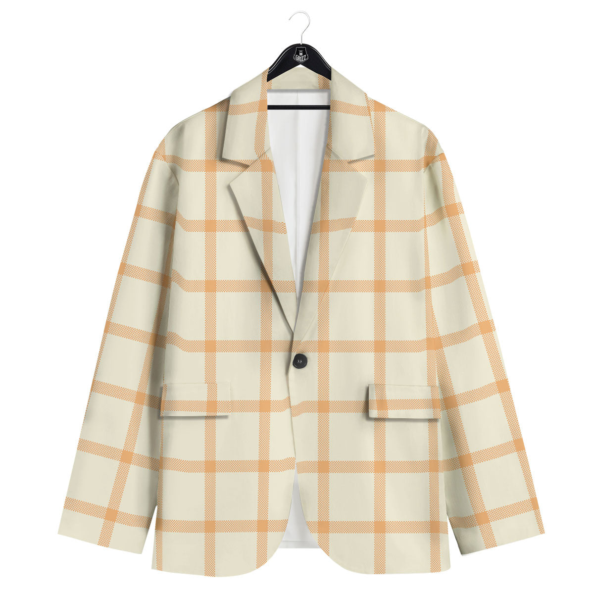 Tattersall Orange Pastel Print Pattern Men's Sport Coat-grizzshop