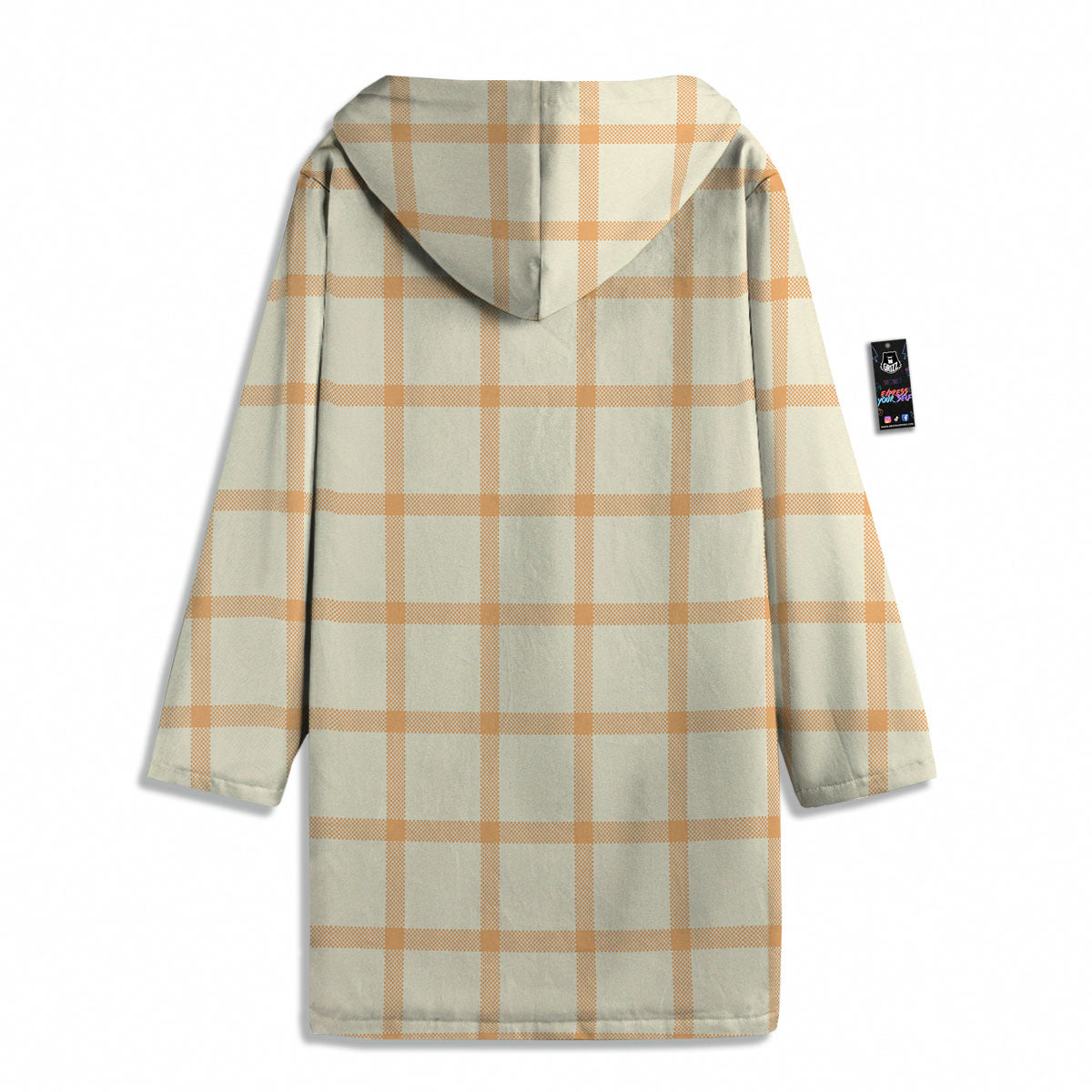Tattersall Orange Pastel Print Pattern Men's Windbreaker Jacket-grizzshop