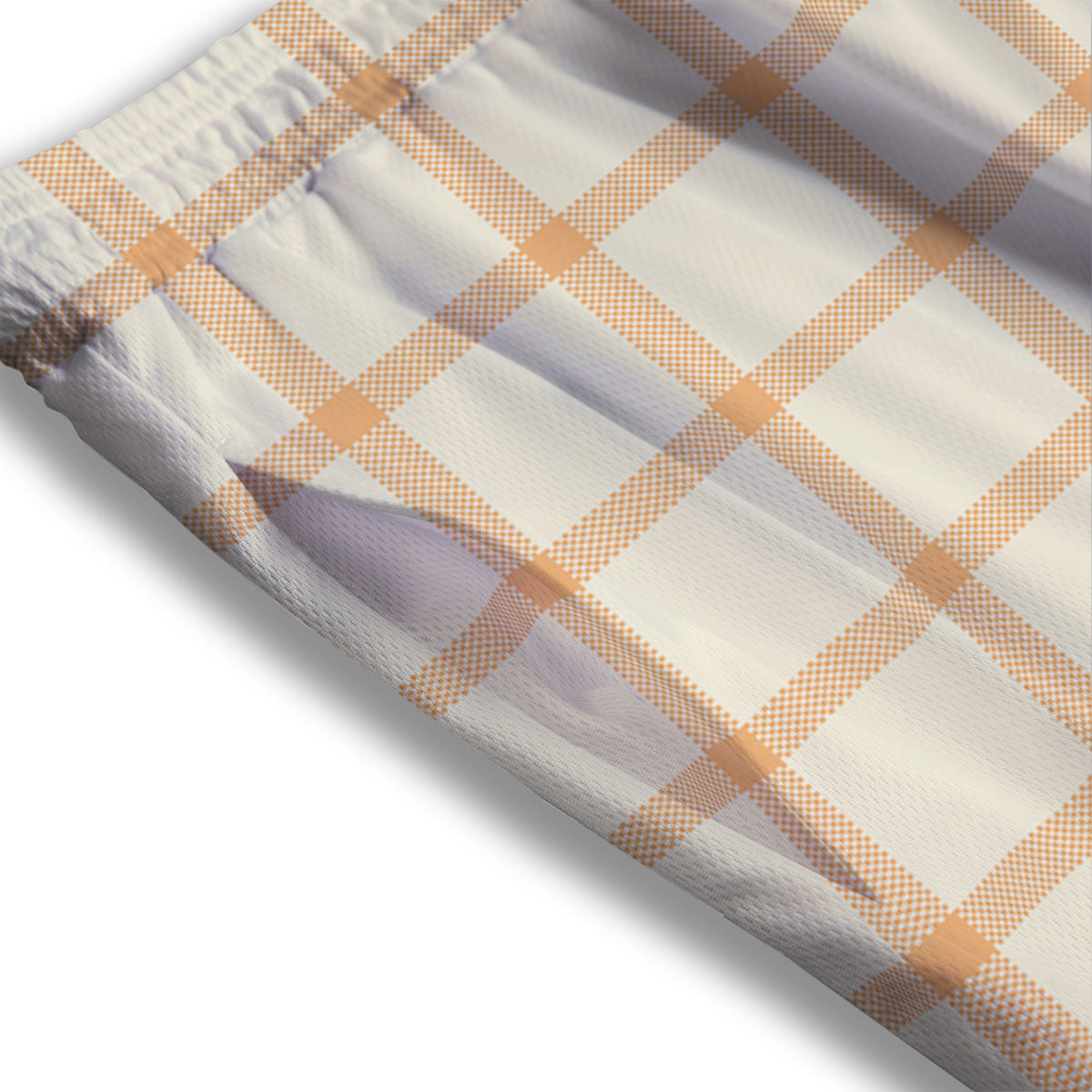 Tattersall Orange Pastel Print Pattern Mesh Shorts