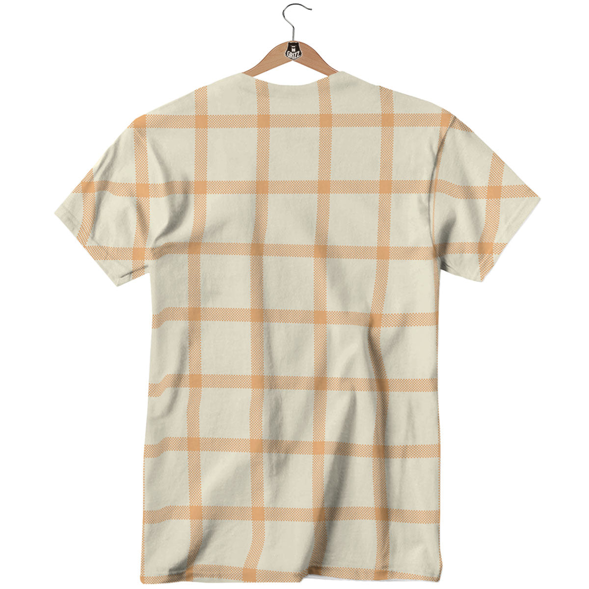 Tattersall Orange Pastel Print Pattern T-Shirt-grizzshop