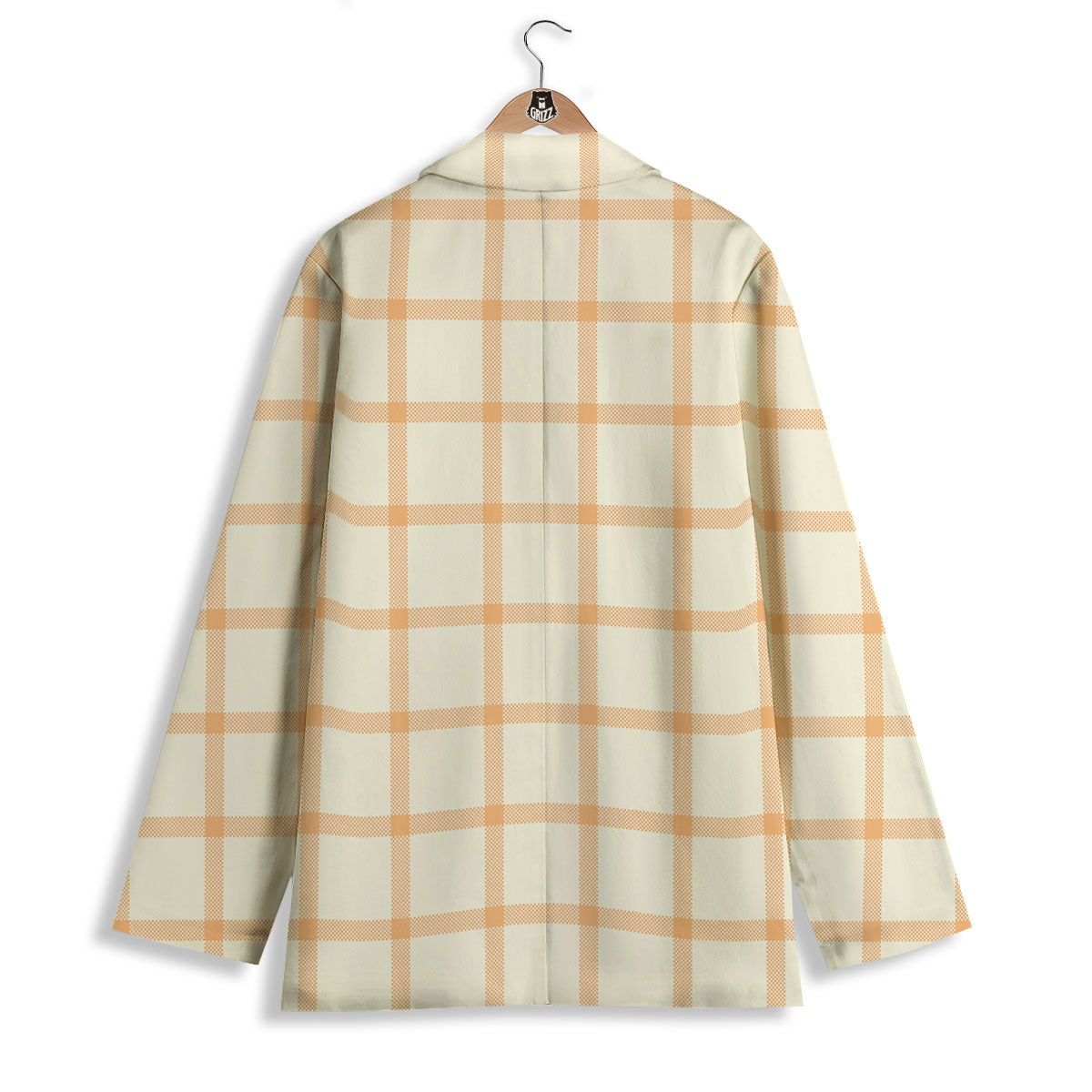 Tattersall Orange Pastel Print Pattern Women's Blazer-grizzshop
