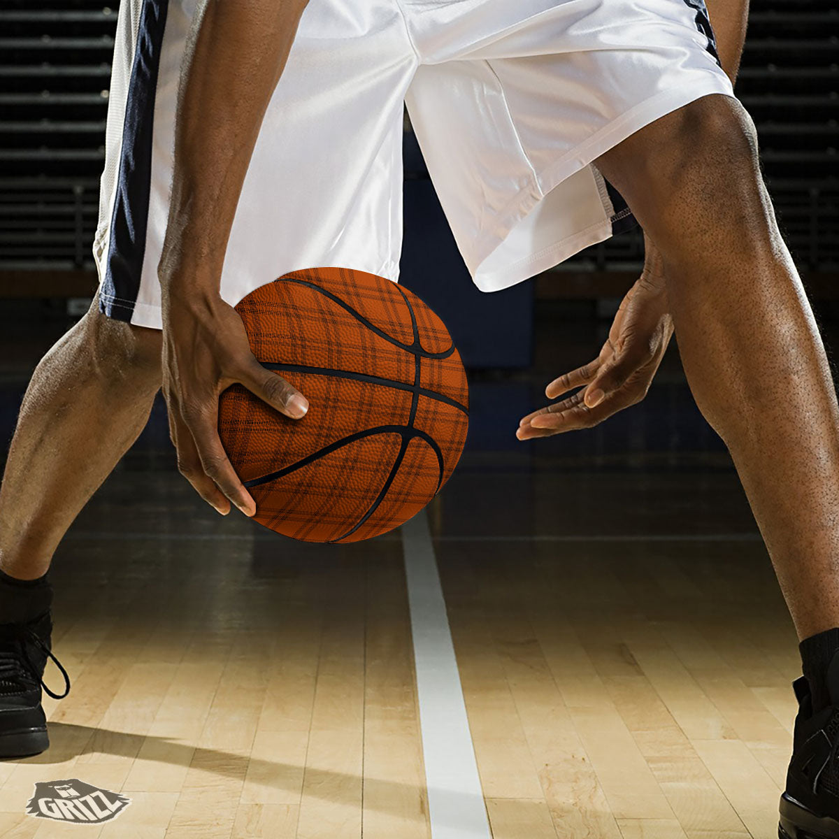 Tattersall Orange Print Pattern Basketball-grizzshop