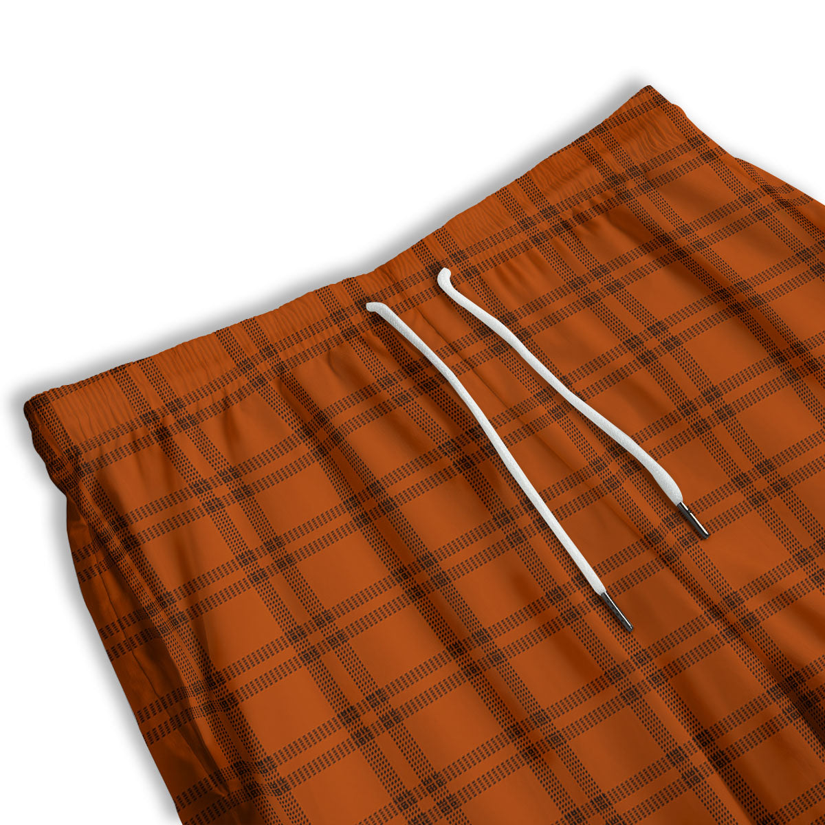 Tattersall Orange Print Pattern Men's Athletic Shorts