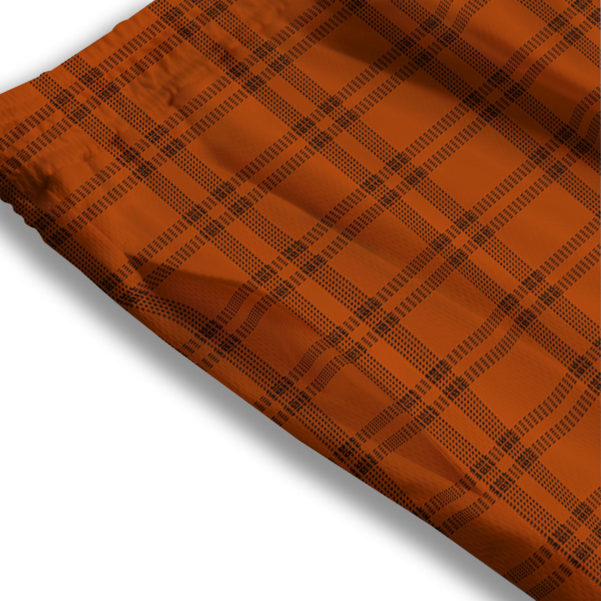 Tattersall Orange Print Pattern Mesh Shorts
