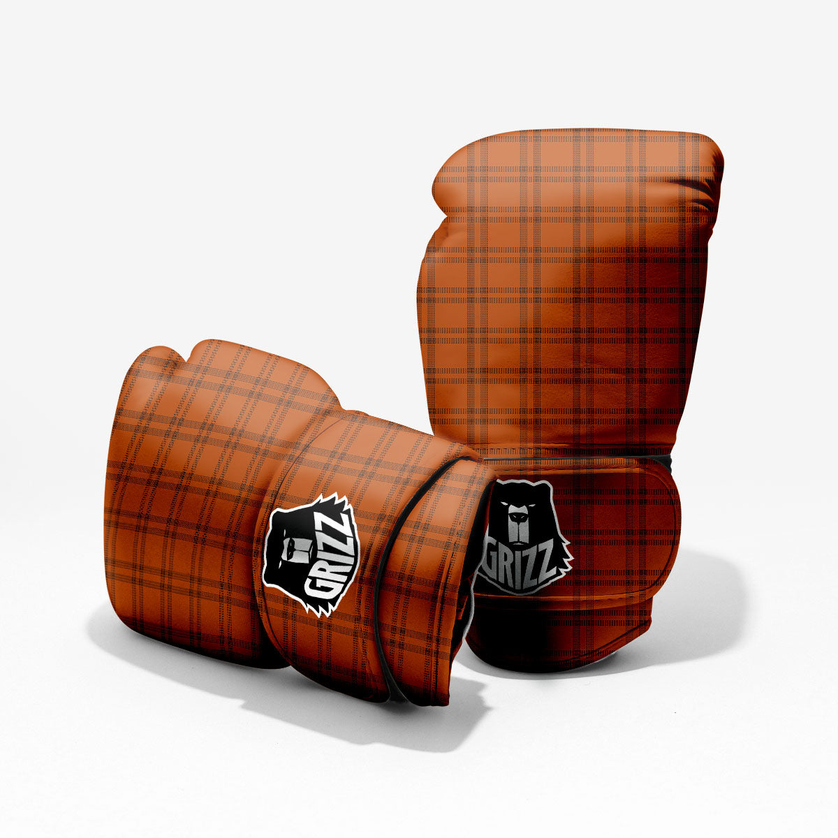 Tattersall Orange Print Pattern Pro Boxing Glove