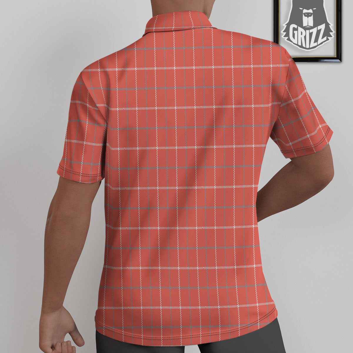 Tattersall Pastel Orange Print Pattern Untucked Shirts-grizzshop