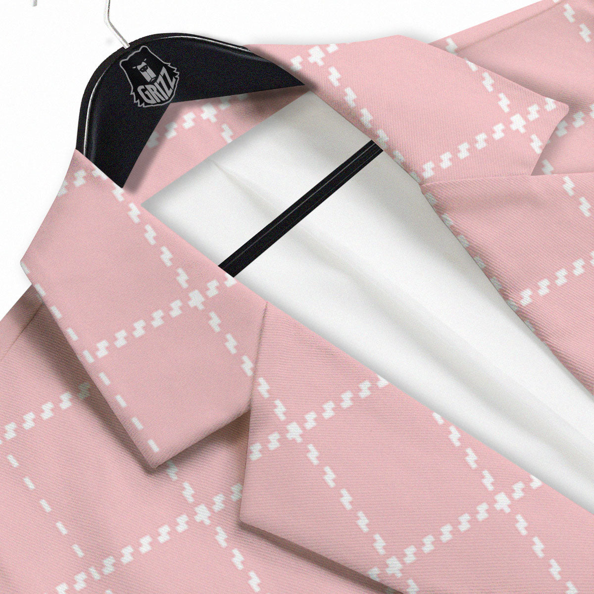 Tattersall Pastel Pink Print Pattern Men's Sport Coat-grizzshop