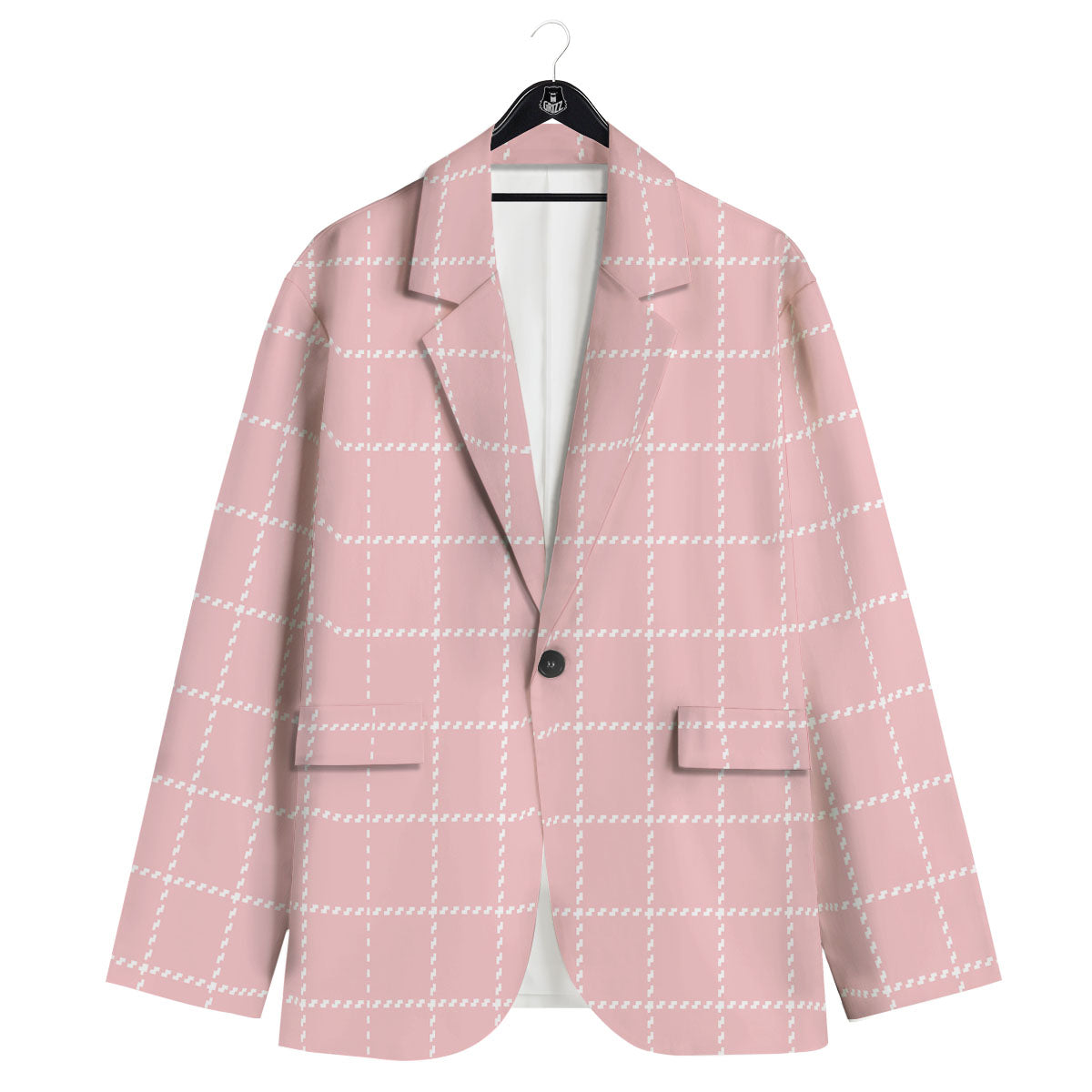 Tattersall Pastel Pink Print Pattern Men's Sport Coat-grizzshop