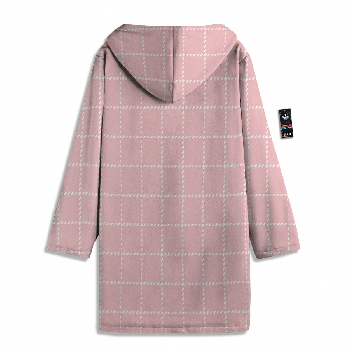 Tattersall Pastel Pink Print Pattern Men's Windbreaker Jacket-grizzshop