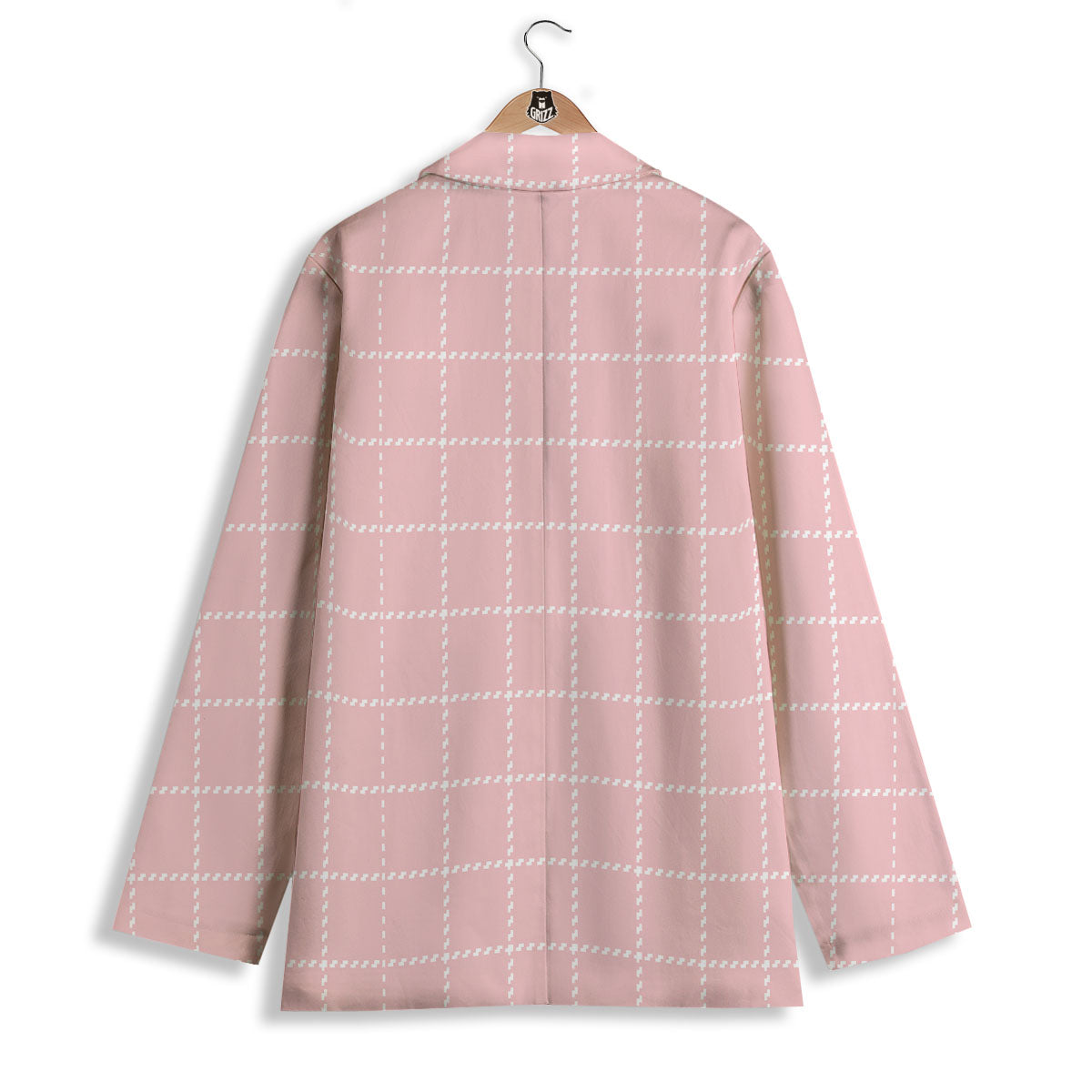 Tattersall Pastel Pink Print Pattern Women's Blazer-grizzshop