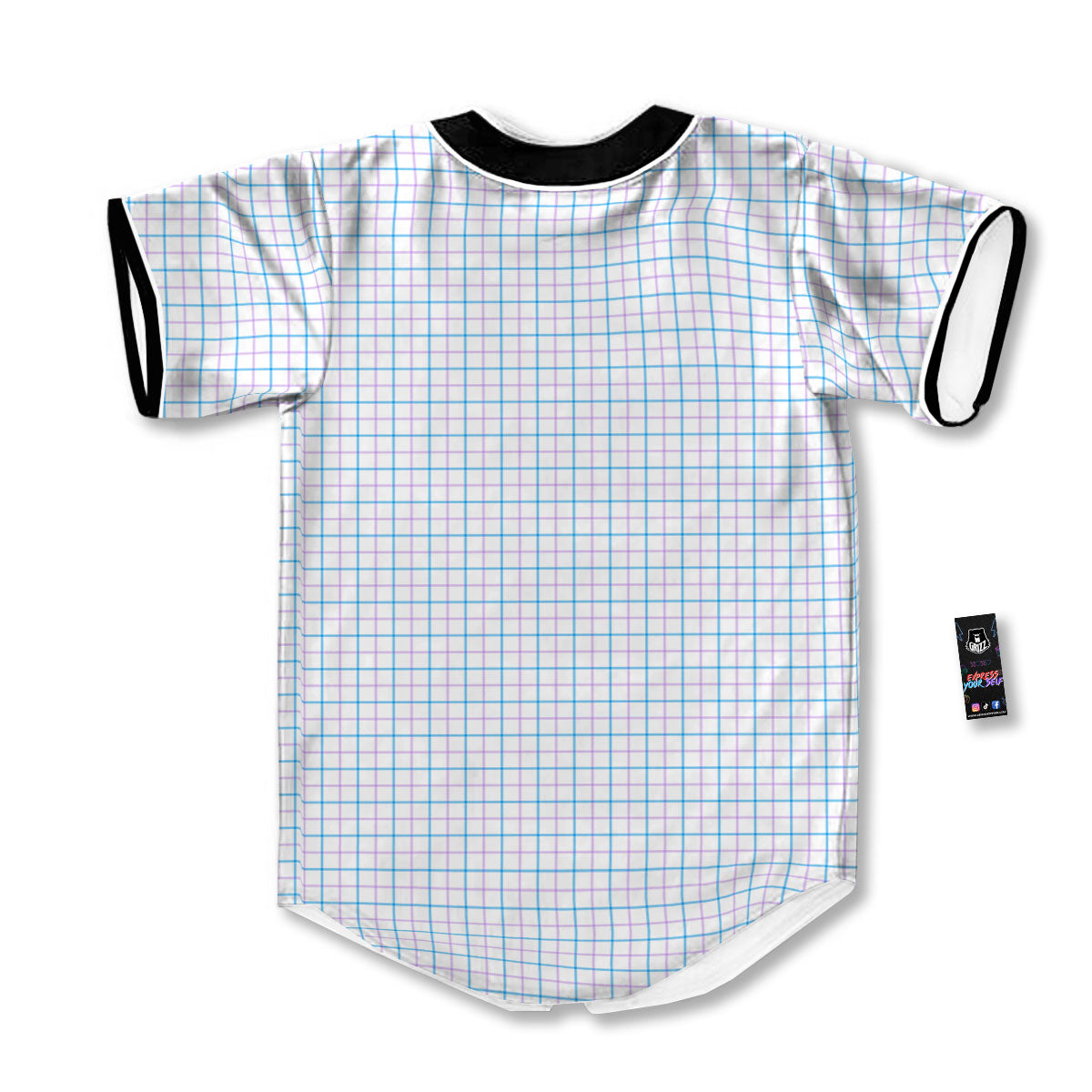 Tattersall Purple And Blue Line Print Pattern Baseball Jersey-grizzshop