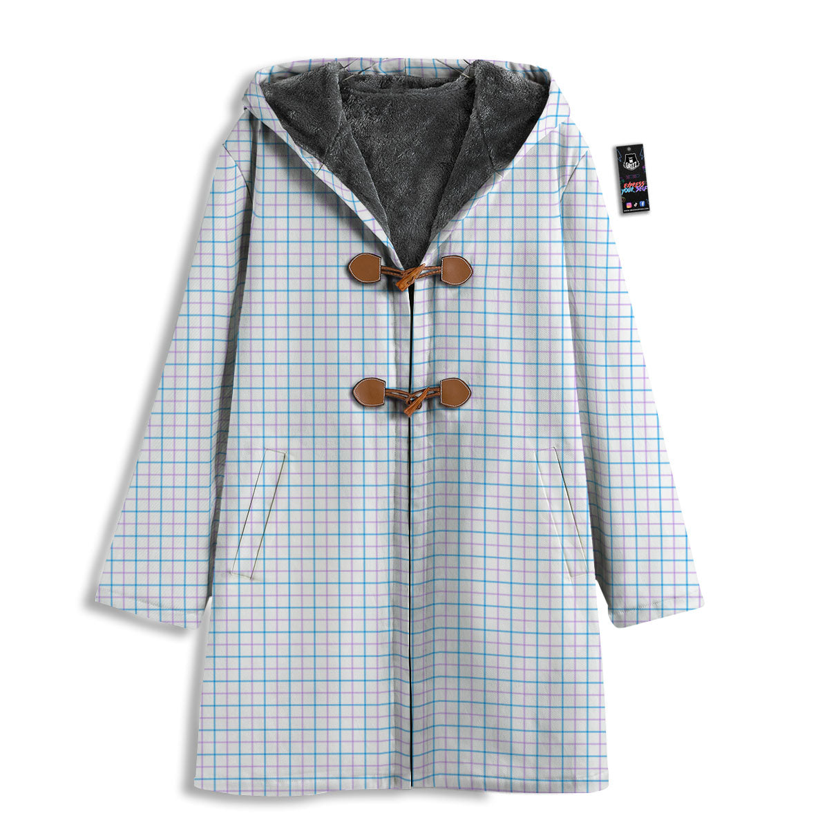 Tattersall Purple And Blue Line Print Pattern Men's Windbreaker Jacket-grizzshop