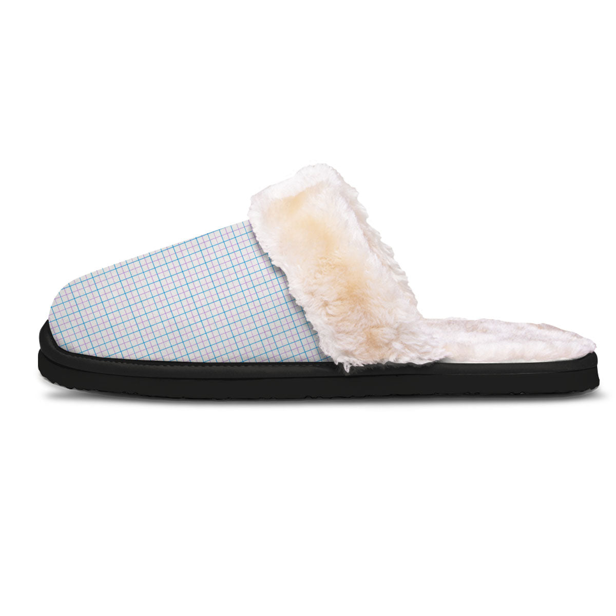 Tattersall Purple And Blue Line Print Pattern Slippers-grizzshop