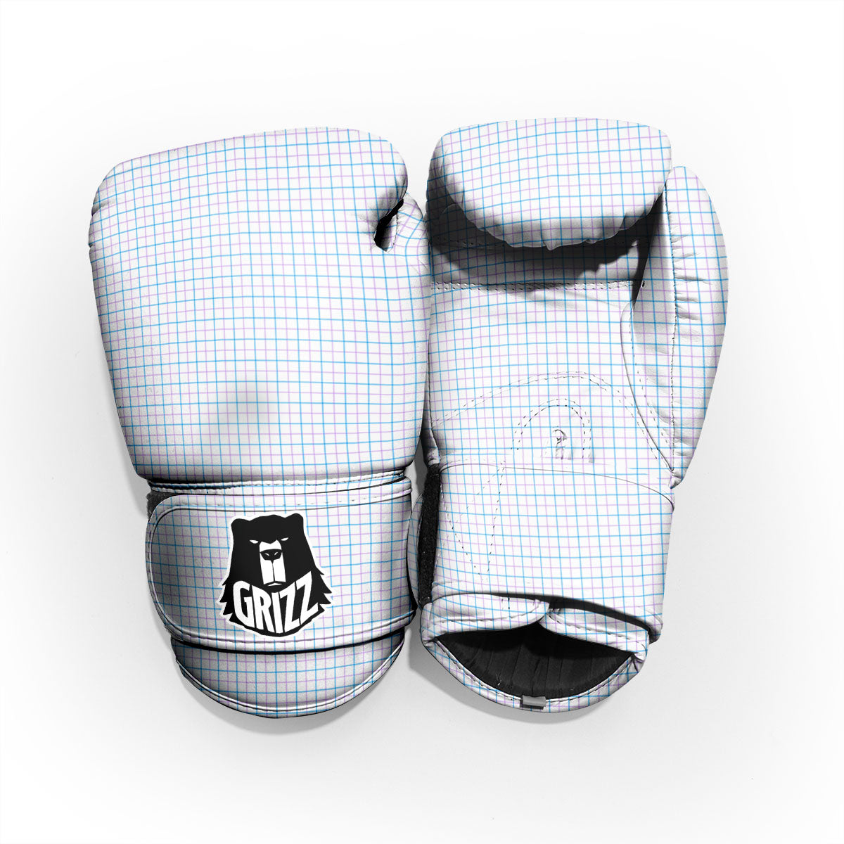 Tattersall Purple And Blue Line Print Pattern Pro Boxing Glove