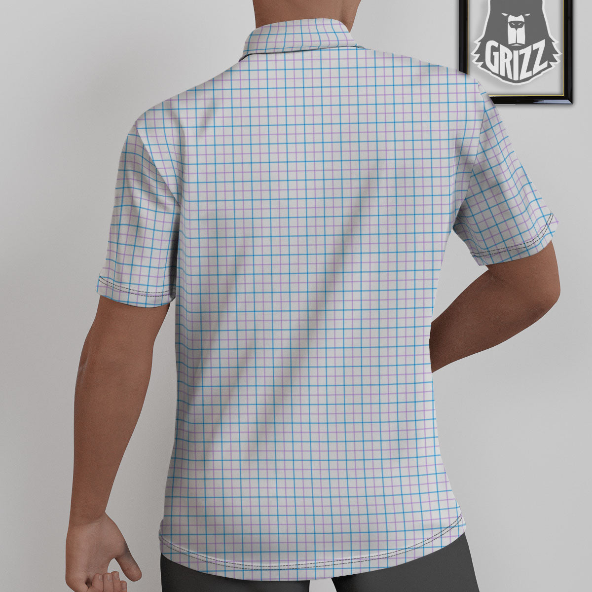 Tattersall Purple And Blue Line Print Pattern Untucked Shirts-grizzshop