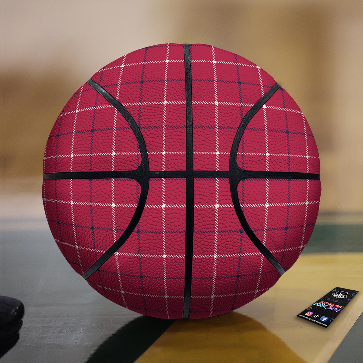 Tattersall Red Print Pattern Basketball-grizzshop