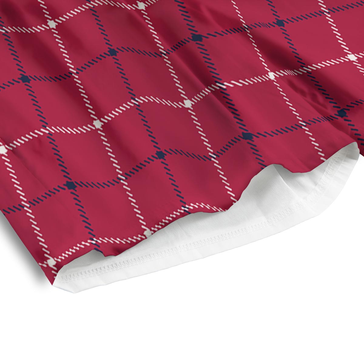 Tattersall Red Print Pattern Men's Athletic Shorts