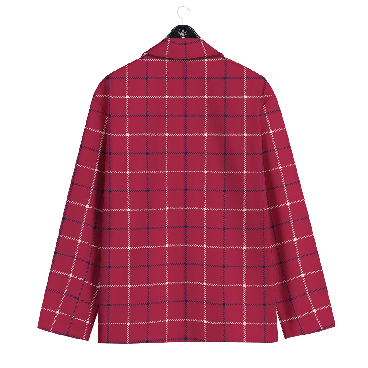 Tattersall Red Print Pattern Men's Sport Coat-grizzshop