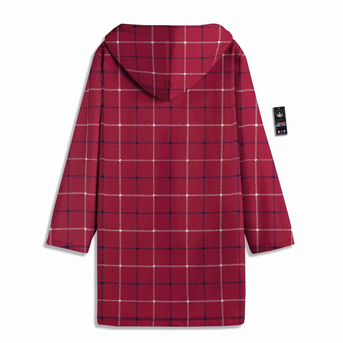 Tattersall Red Print Pattern Men's Windbreaker Jacket-grizzshop
