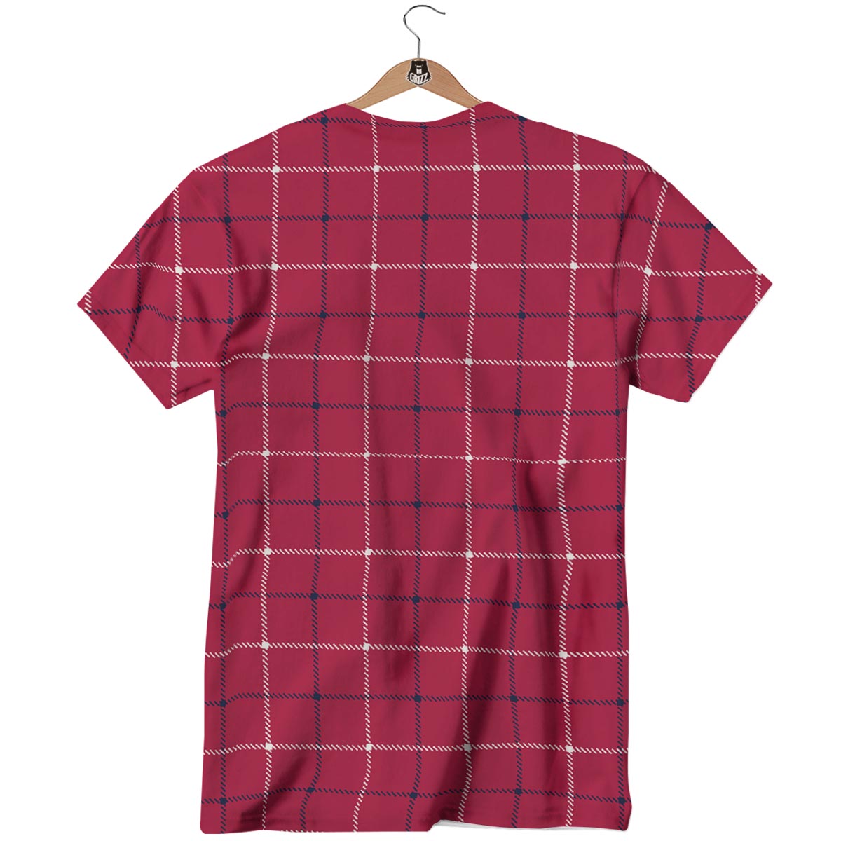 Tattersall Red Print Pattern T-Shirt-grizzshop